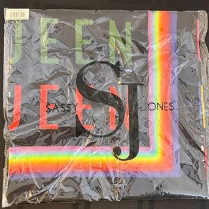 Sassy Jones Queen oversized Multicolor Lettered Scarf